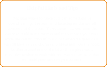 Helpful Hints and Tips Deciding where to make cuts can sometimes be overwhelming.  I recommend focusing on the overall structure of the piece.  Think about how you want the dance to build in it’s context and then choose your cuts.  While the construction of music has evolved a great deal, we still have verses, choruses, bridges and now the hook.  Cutting around one of the latter three gives you a repetitive marker to work with and make clean edits that will build your piece to your desires.